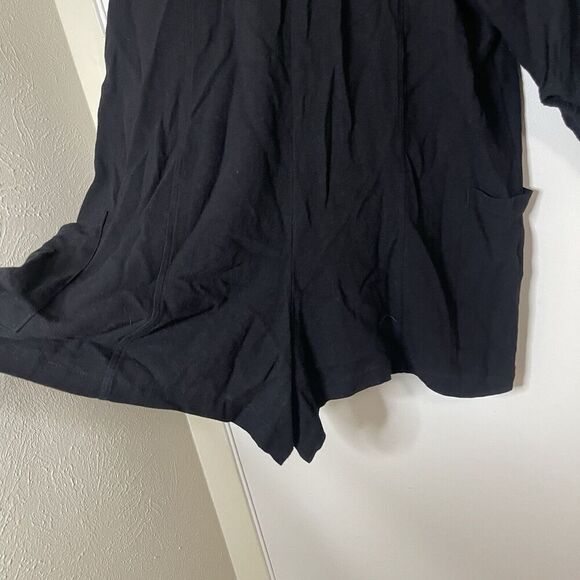 NEW! Aritzia Talulah Black linen blend button front romper with pockets Small - Picture 6 of 6